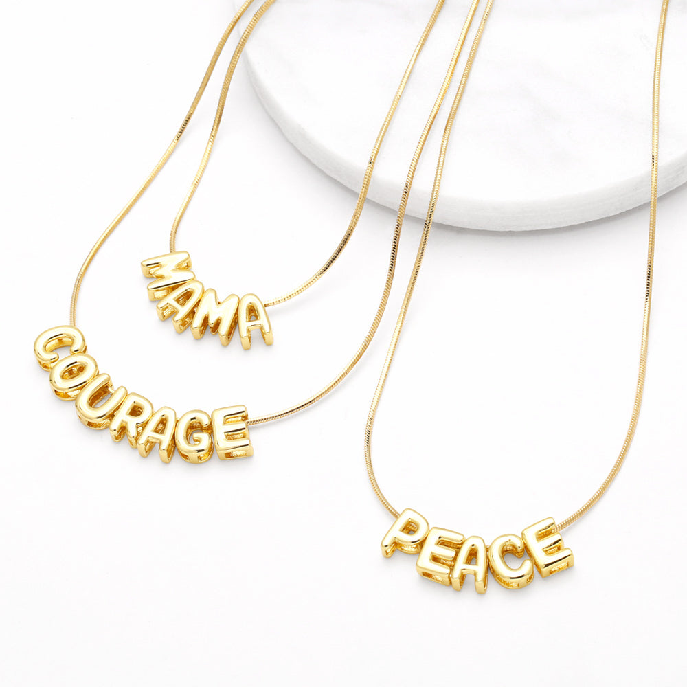 Letra de cobre bañada en oro de 18 quilates