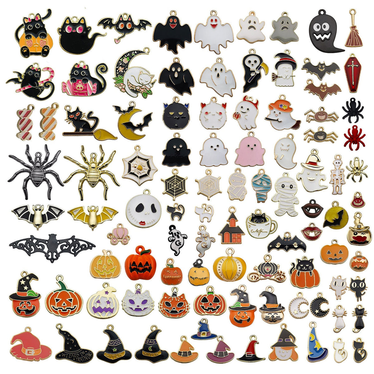 1 pieza 10 * 23 mm 12 * 15 mm 18 * 20 mm Aleación Calabaza Araña Fantasma Colgante Accesorios de Joyería 