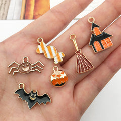 1 pieza 10 * 23 mm 12 * 15 mm 18 * 20 mm Aleación Calabaza Araña Fantasma Colgante Accesorios de Joyería 