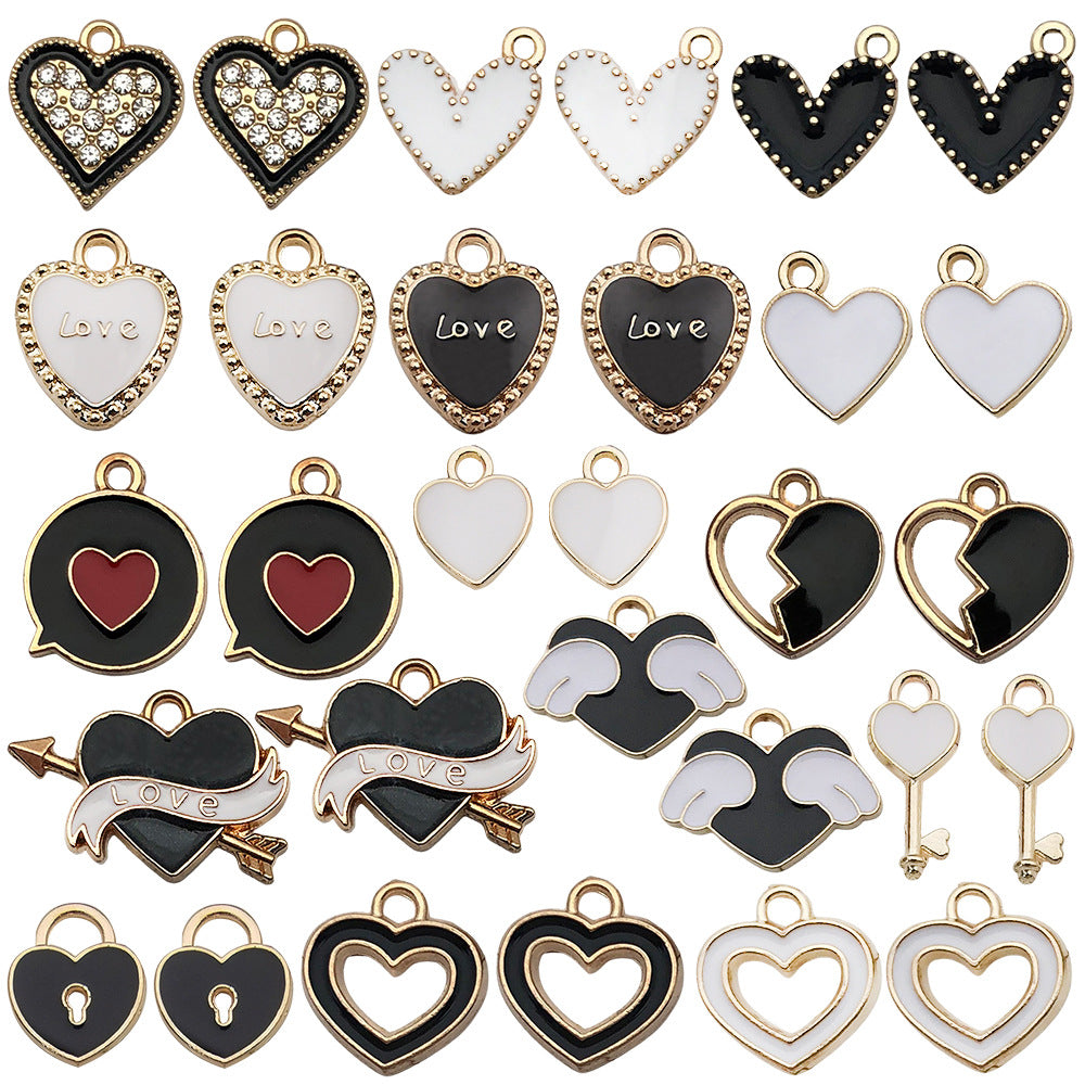 1 pieza de 11*13 mm, 14*15 mm, 4*16 mm, accesorios de joyería de aleación con forma de corazón (por 100 piezas) 