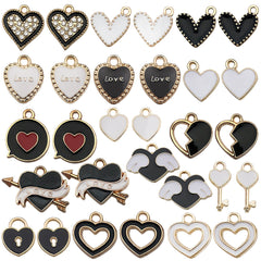 1 pieza de 11*13 mm, 14*15 mm, 4*16 mm, accesorios de joyería de aleación con forma de corazón (por 100 piezas) 