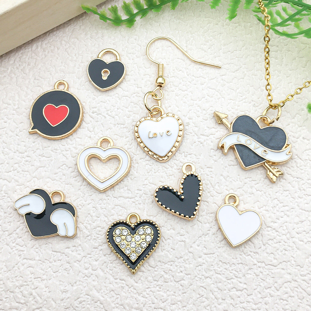 1 pieza de 11*13 mm, 14*15 mm, 4*16 mm, accesorios de joyería de aleación con forma de corazón (por 100 piezas) 