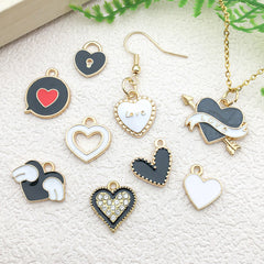 1 pieza de 11*13 mm, 14*15 mm, 4*16 mm, accesorios de joyería de aleación con forma de corazón (por 100 piezas) 