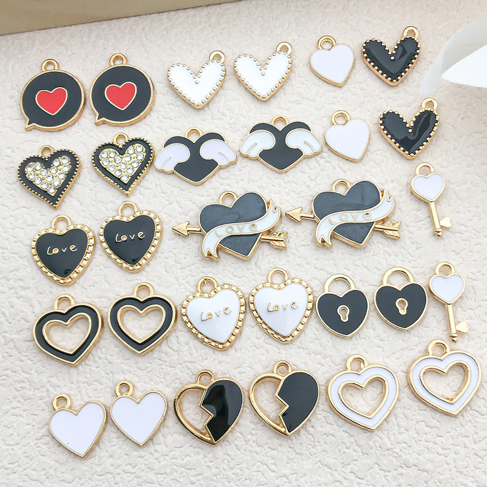 1 pieza de 11*13 mm, 14*15 mm, 4*16 mm, accesorios de joyería de aleación con forma de corazón (por 100 piezas) 