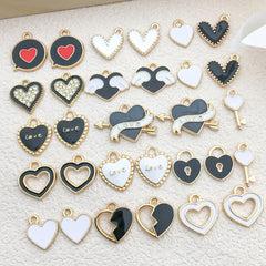 1 pieza de 11*13 mm, 14*15 mm, 4*16 mm, accesorios de joyería de aleación con forma de corazón (por 100 piezas) 
