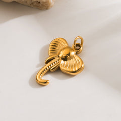 1 pieza de acero inoxidable 304 chapado en oro de 14 quilates con diseño de elefante, sol y estrella pulidos, accesorios de joyería, colgante