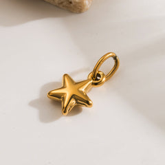 1 pieza de acero inoxidable 304 chapado en oro de 14 quilates con diseño de elefante, sol y estrella pulidos, accesorios de joyería, colgante