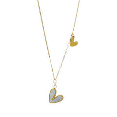 Wholesale Jewelry Sweet Heart Shape Floral Titanium Steel Plating Necklace