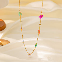 Joyería al por mayor, elegante, estilo urbano, con forma de corazón, mariposa, chapado en acero de titanio, pulseras y collares. 