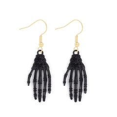 1 par de pendientes colgantes de aleación de zinc con diseño divertido y genial de calabaza, telaraña, fantasma y esmalte.