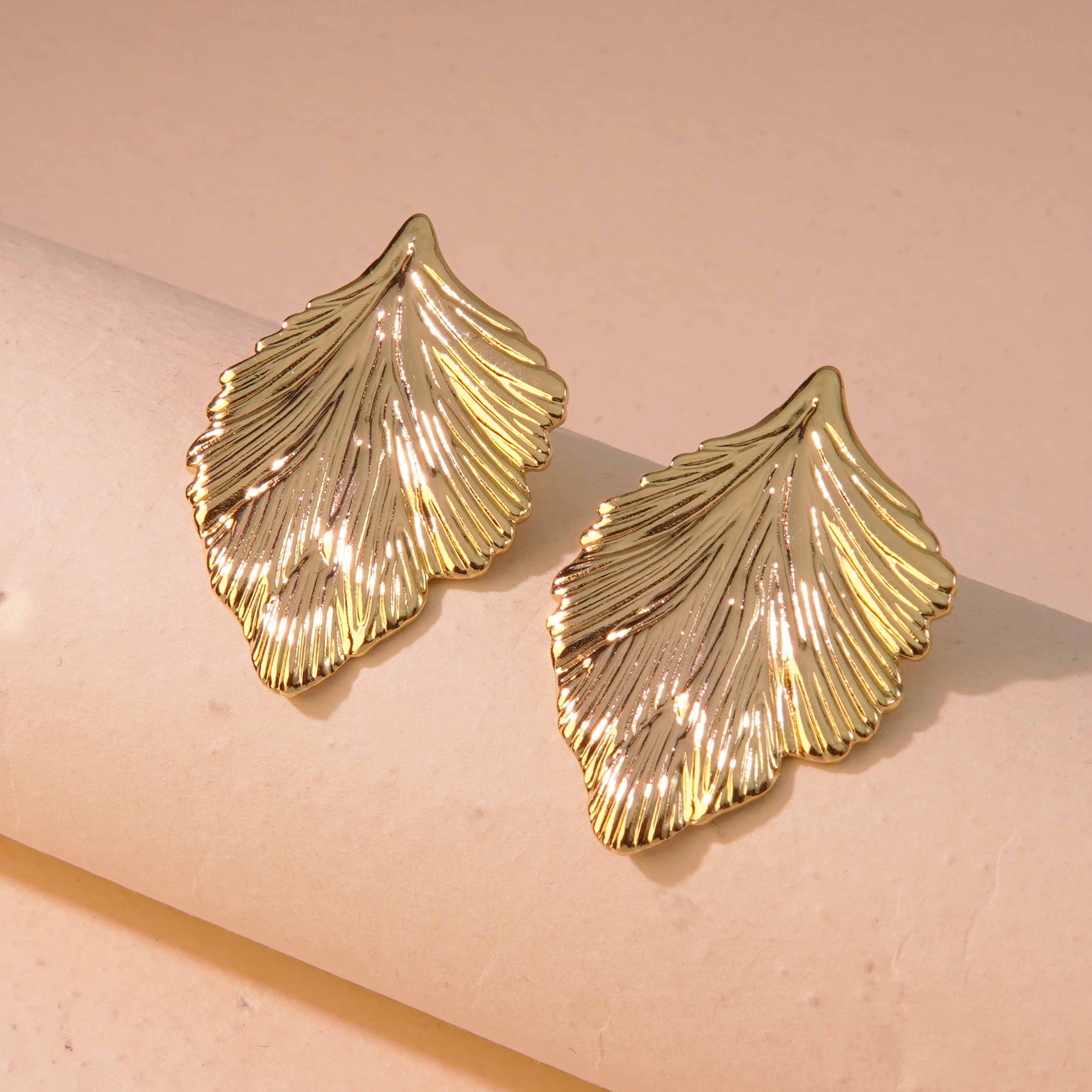 1 par de pendientes de acero inoxidable 304 con diseño geométrico de estilo sencillo, imitación oro