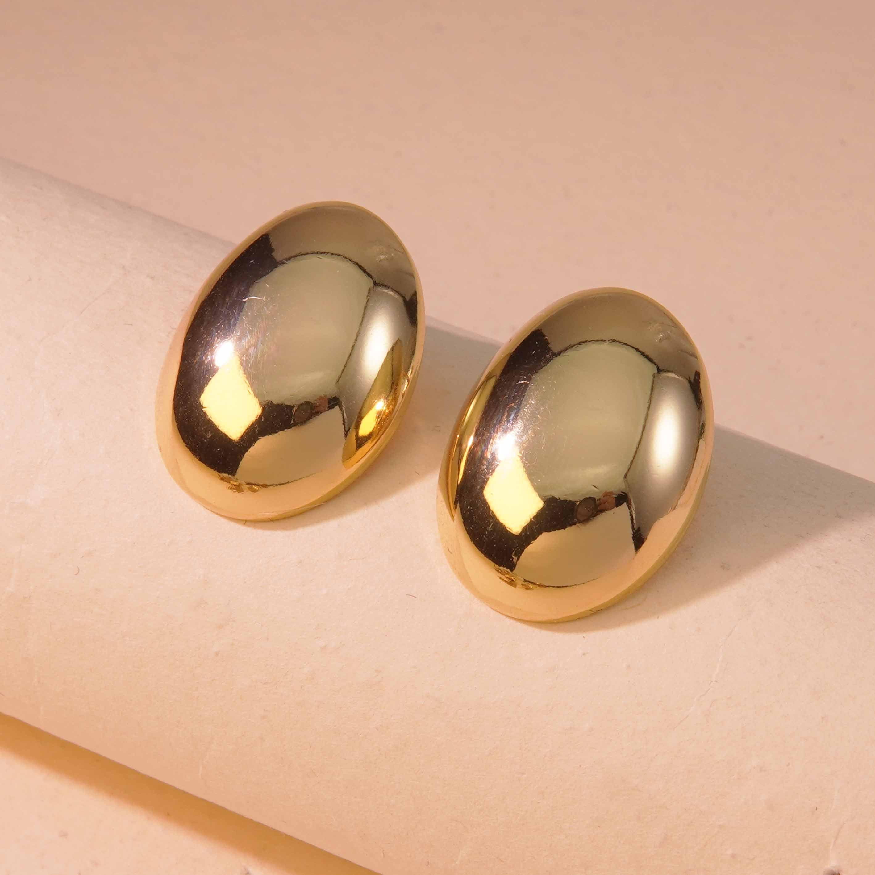1 par de pendientes de acero inoxidable 304 con diseño geométrico de estilo sencillo, imitación oro