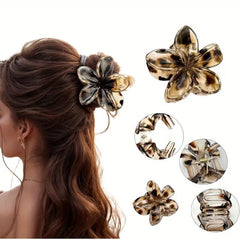 Pinzas para el pelo de resina plástica con diseño de flores dulces para mujer 