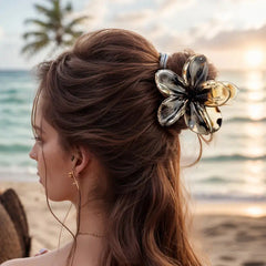 Pinzas para el pelo de resina plástica con diseño de flores dulces para mujer 
