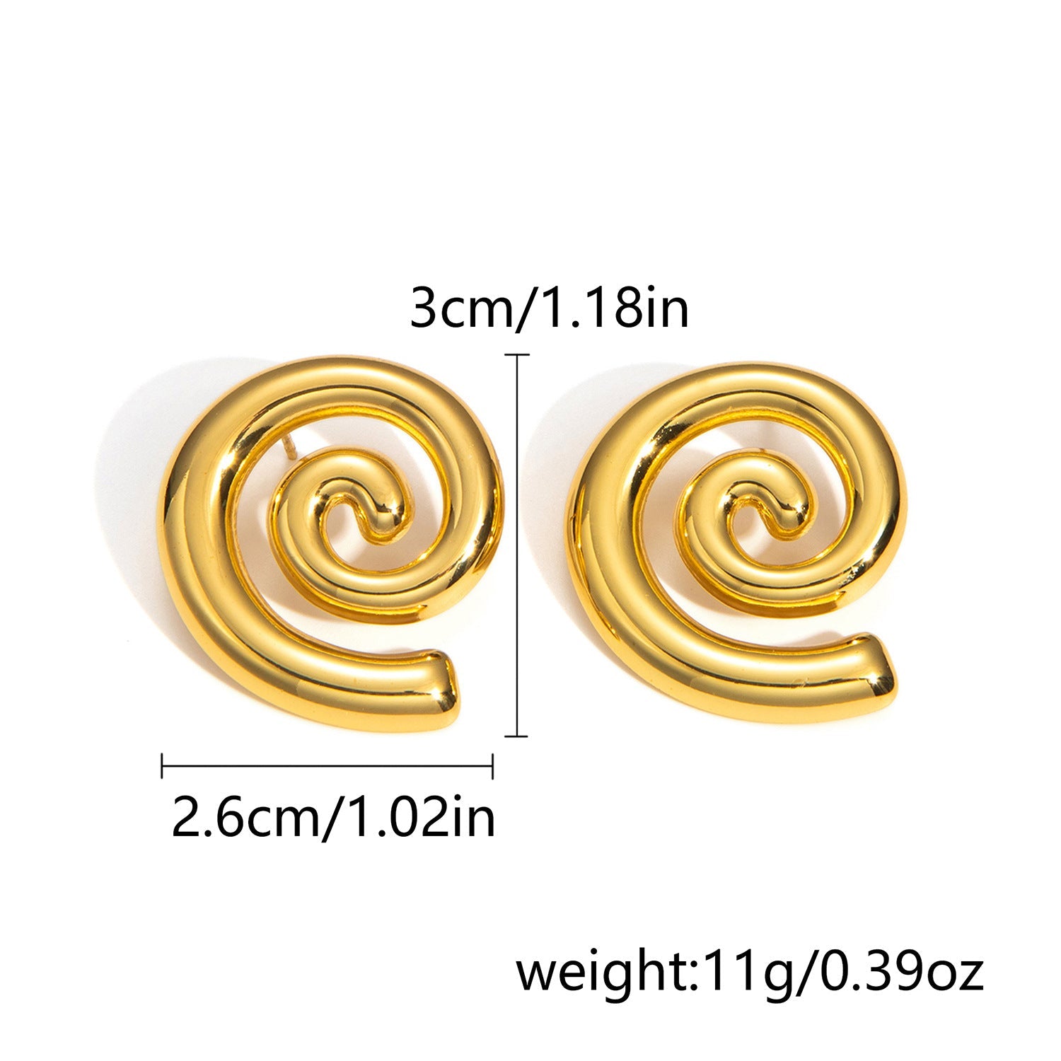 1 par de pendientes de acero inoxidable 304 con forma de corazón ovalado geométrico de estilo clásico