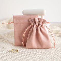 Bolsas de tela para empaquetar joyas, de estilo sencillo y diario, de color sólido, 1 unidad 