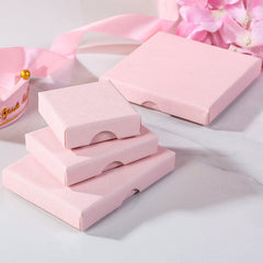 1 caja de joyería de papel de estilo sencillo y de colores sólidos para uso diario.