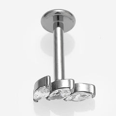 Anillos para labios de estilo simple con forma de mariposa, con incrustaciones de acero de titanio y circonita, chapados en oro de 18 quilates, para cartílago de la oreja. 