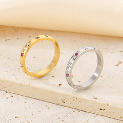 Anillos de acero inoxidable 304 chapados en oro de 18 quilates con hexagrama clásico de estilo vintage.