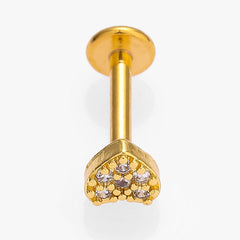 Anillos para labios de estilo simple con forma de corazón, hojas y flores, de acero inoxidable 316L con incrustaciones de circonitas, chapados en oro de 18 quilates, para cartílago de la oreja. 