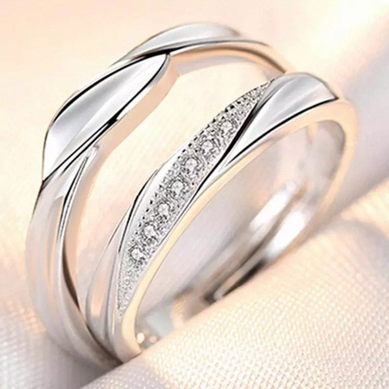 Anillo de pareja para hombre y mujer, anillo abierto de imitación de diamante rojo, joyería, suministro directo de fábrica, venta al por mayor (1 par) 