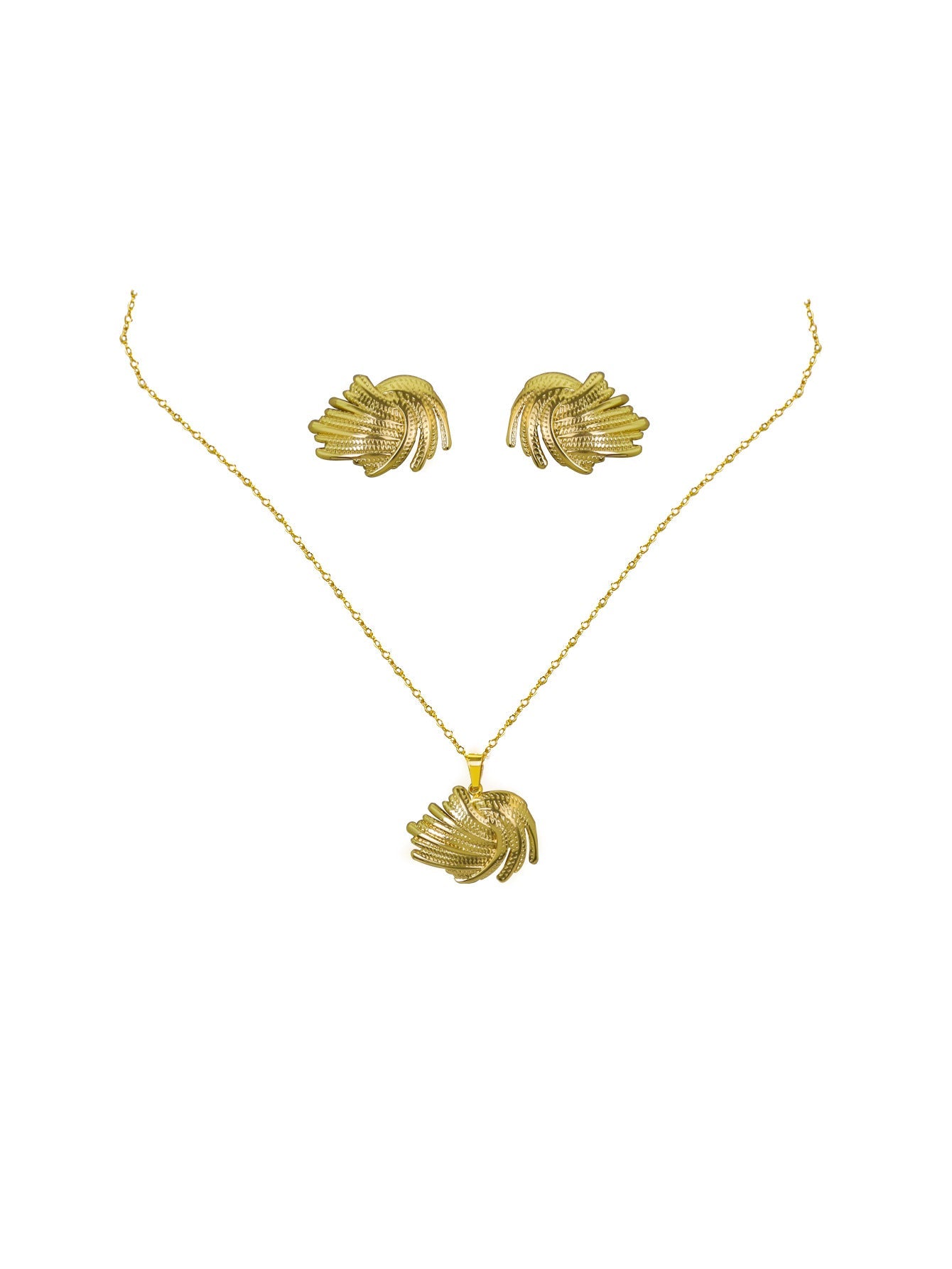 Conjunto de joyería elegante de acero inoxidable chapado en forma de corazón, geométrico, retro, con flores, venta al por mayor