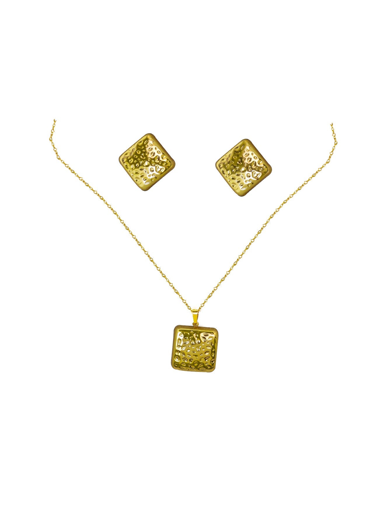 Conjunto de joyería elegante de acero inoxidable chapado en forma de corazón, geométrico, retro, con flores, venta al por mayor