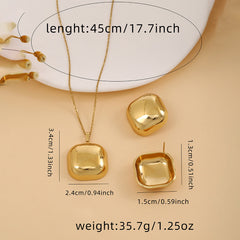 Conjunto de joyería elegante de acero inoxidable chapado en forma de corazón, geométrico, retro, con flores, venta al por mayor