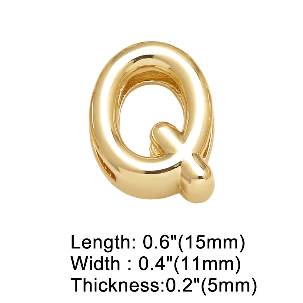 Pulseras con letras bañadas en oro de 18 quilates y cobre