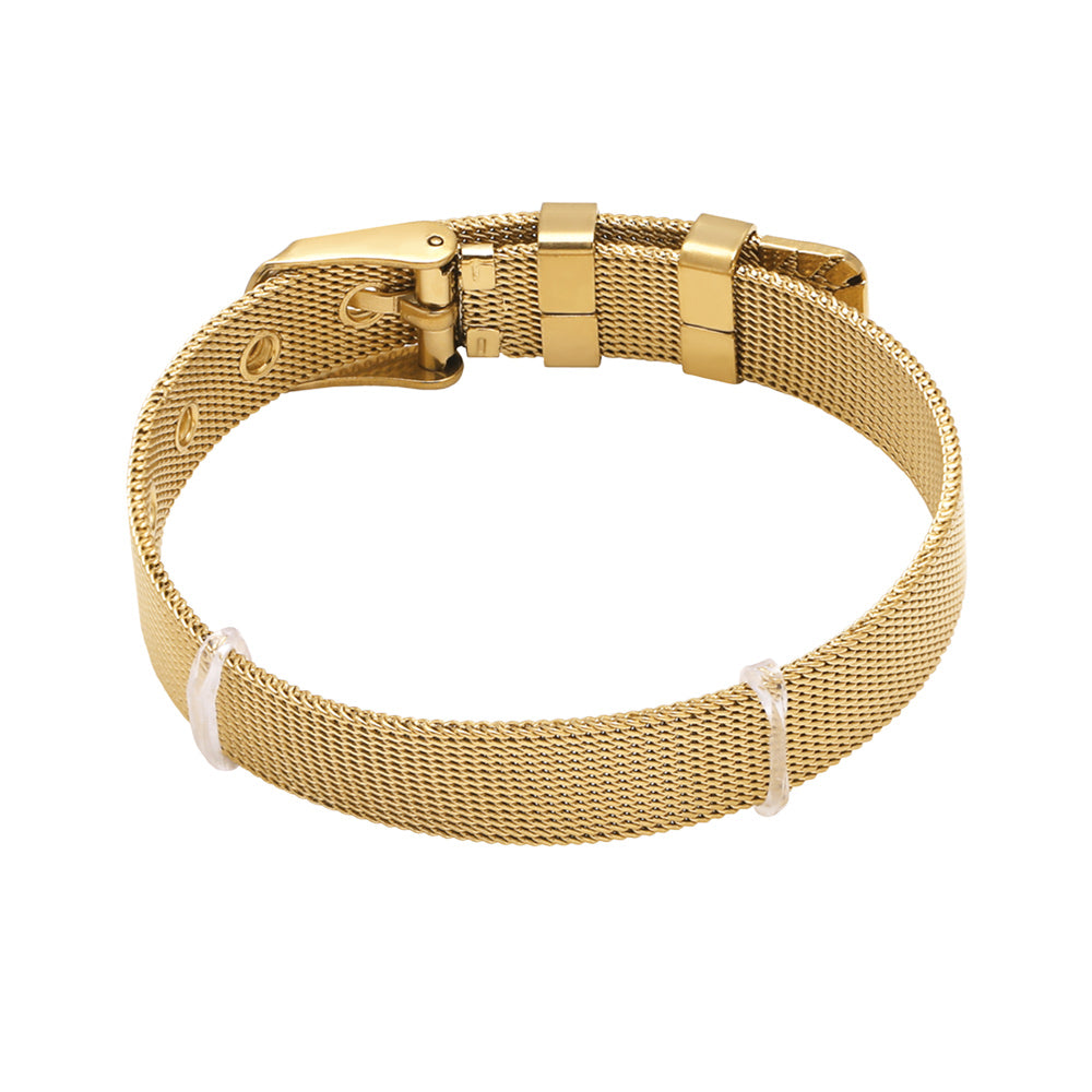 Pulseras con letras bañadas en oro de 18 quilates y cobre