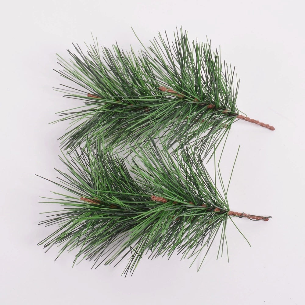 Hojas de pino artificiales de PVC con simulación de agujas de pino, ideales para decorar festivales navideños, como tiras de agujas de pino artificiales (compra mínima: 2 unidades).