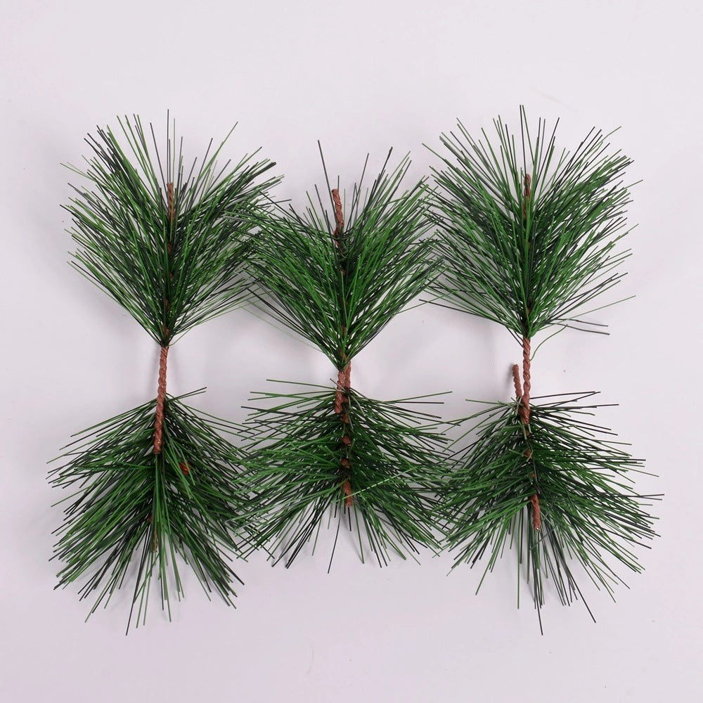 Hojas de pino artificiales de PVC con simulación de agujas de pino, ideales para decorar festivales navideños, como tiras de agujas de pino artificiales (compra mínima: 2 unidades).