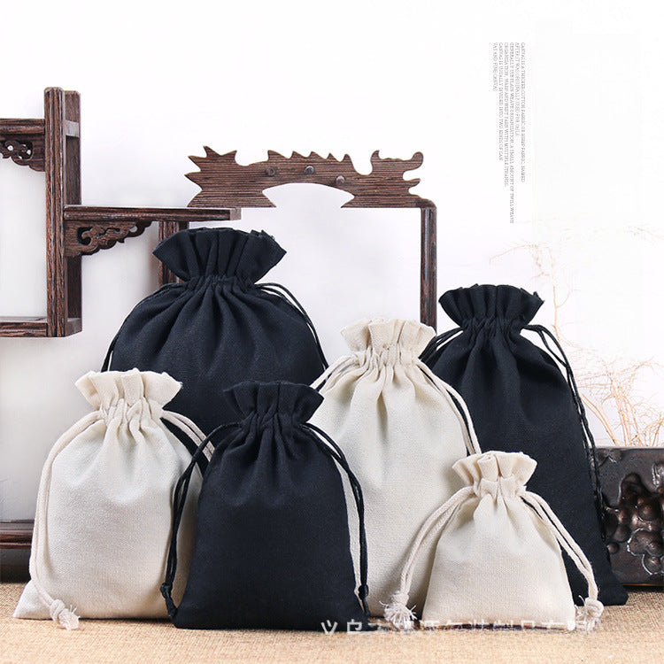 Nueva bolsa de lona con cordón, bolsa de embalaje para joyas, bolsita vacía, bolsa de tela Wenwan, bolsa de algodón y lino con cordón, venta al por mayor