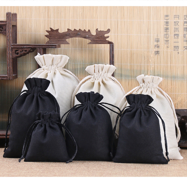 Nueva bolsa de lona con cordón, bolsa de embalaje para joyas, bolsita vacía, bolsa de tela Wenwan, bolsa de algodón y lino con cordón, venta al por mayor