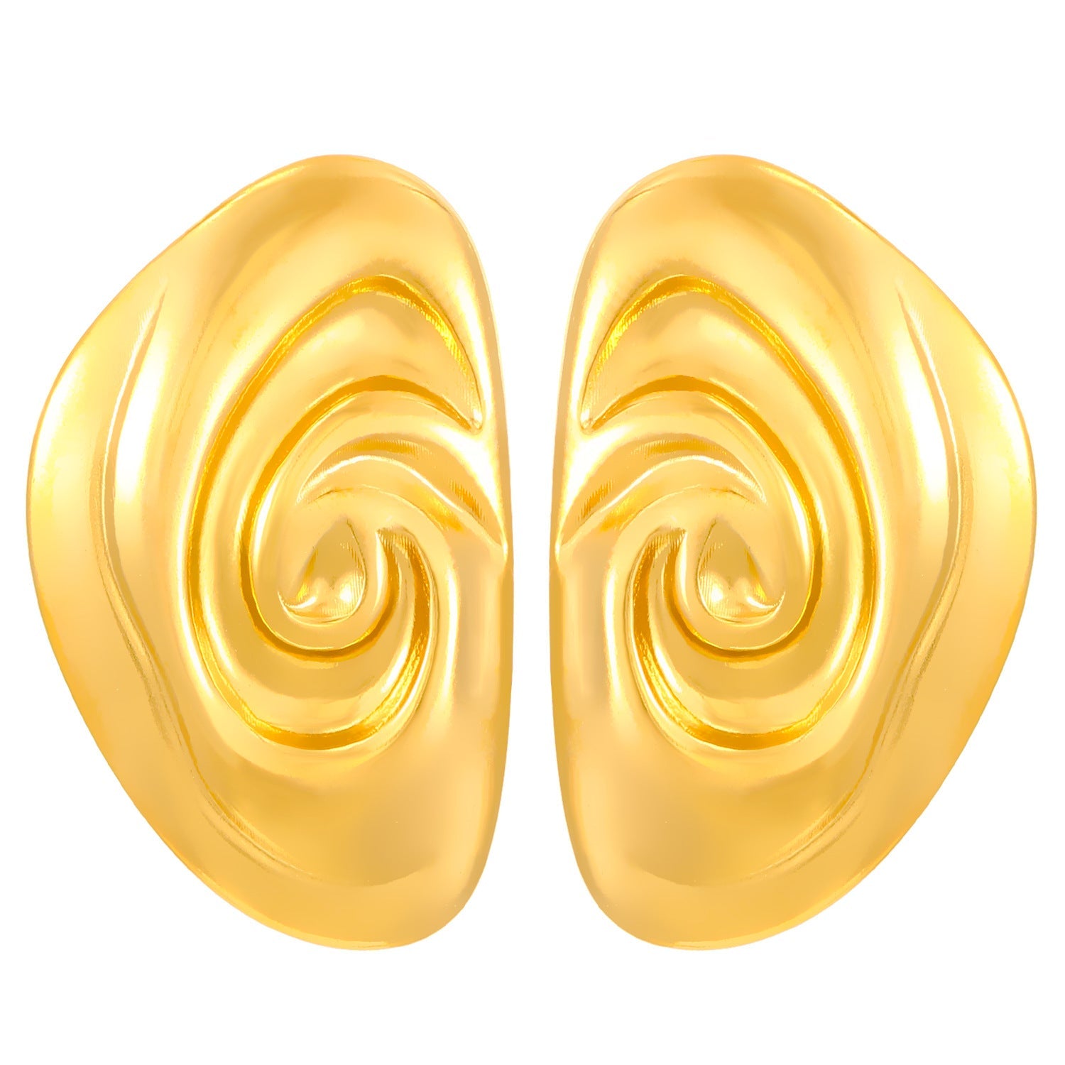 1 par de pendientes geométricos de estilo retro simple de acero inoxidable 304 chapados en oro de 18 quilates. 