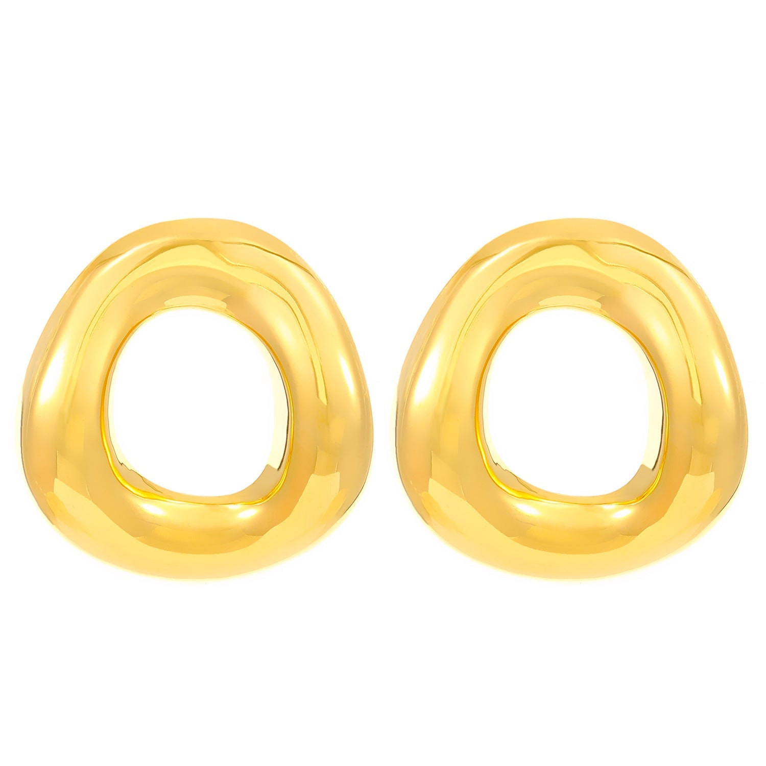1 par de pendientes de acero inoxidable 304 chapados en oro de 18 quilates, estilo retro, simple, clásico, geométricos.