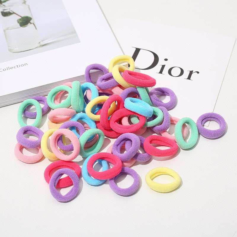 Banda de goma para el cabello para niñas, aro de toalla, cuerda para la cabeza, banda para el cabello sin costuras, anillo para el pulgar para bebés, accesorios para el cabello al por mayor (100 unidades, 10 unidades)