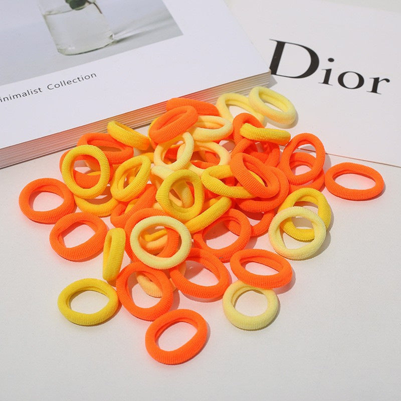 Banda de goma para el cabello para niñas, aro de toalla, cuerda para la cabeza, banda para el cabello sin costuras, anillo para el pulgar para bebés, accesorios para el cabello al por mayor (100 unidades, 10 unidades)