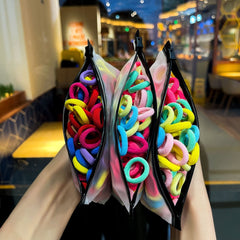Banda de goma para el cabello para niñas, aro de toalla, cuerda para la cabeza, banda para el cabello sin costuras, anillo para el pulgar para bebés, accesorios para el cabello al por mayor (100 unidades, 10 unidades)