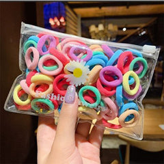 Banda de goma para el cabello para niñas, aro de toalla, cuerda para la cabeza, banda para el cabello sin costuras, anillo para el pulgar para bebés, accesorios para el cabello al por mayor (100 unidades, 10 unidades)