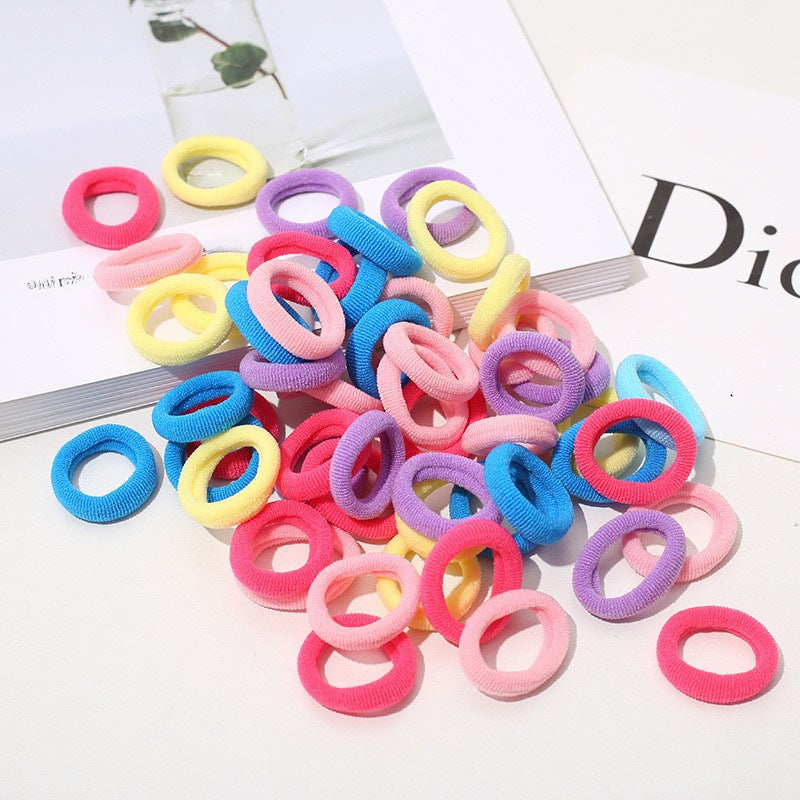 Banda de goma para el cabello para niñas, aro de toalla, cuerda para la cabeza, banda para el cabello sin costuras, anillo para el pulgar para bebés, accesorios para el cabello al por mayor (100 unidades, 10 unidades)
