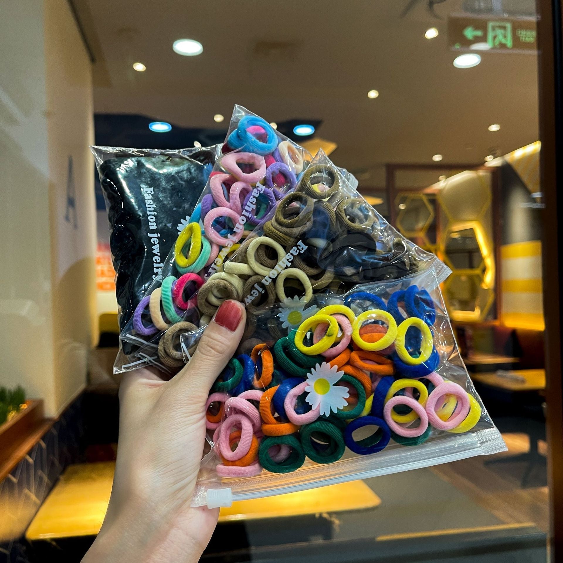Banda de goma para el cabello para niñas, aro de toalla, cuerda para la cabeza, banda para el cabello sin costuras, anillo para el pulgar para bebés, accesorios para el cabello al por mayor (100 unidades, 10 unidades)