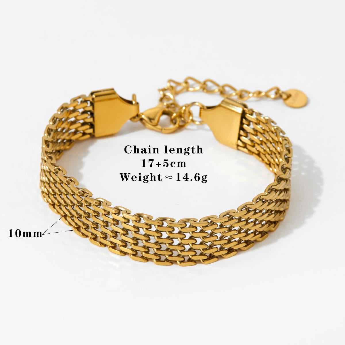 Pulseras de acero inoxidable 304 con diseño geométrico de estilo sencillo, bañadas en oro blanco de 16 quilates, disponibles a granel.