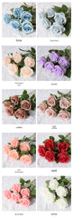 Rosa artificial individual para San Valentín, decoración para el hogar, boda, pared de flores, flores artificiales, tacto artificial, franela