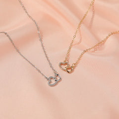 Collar de corazón de melocotón retro de celebridad de Internet, diseño de moda en forma de corazón para mujer, cadena de clavícula, joyería de amor simple, joyería para niñas