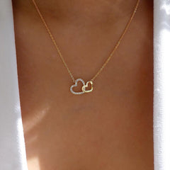 Collar de corazón de melocotón retro de celebridad de Internet, diseño de moda en forma de corazón para mujer, cadena de clavícula, joyería de amor simple, joyería para niñas