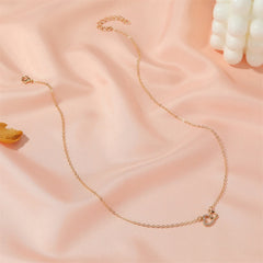 Collar de corazón de melocotón retro de celebridad de Internet, diseño de moda en forma de corazón para mujer, cadena de clavícula, joyería de amor simple, joyería para niñas