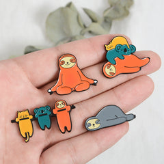 Broches unisex de aleación con diseño de animales, estilo casual y sencillo para ropa de calle