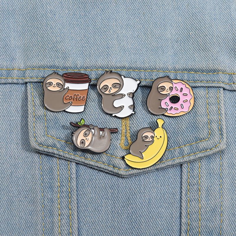 Broches unisex de aleación con diseño de animales, estilo casual y sencillo para ropa de calle
