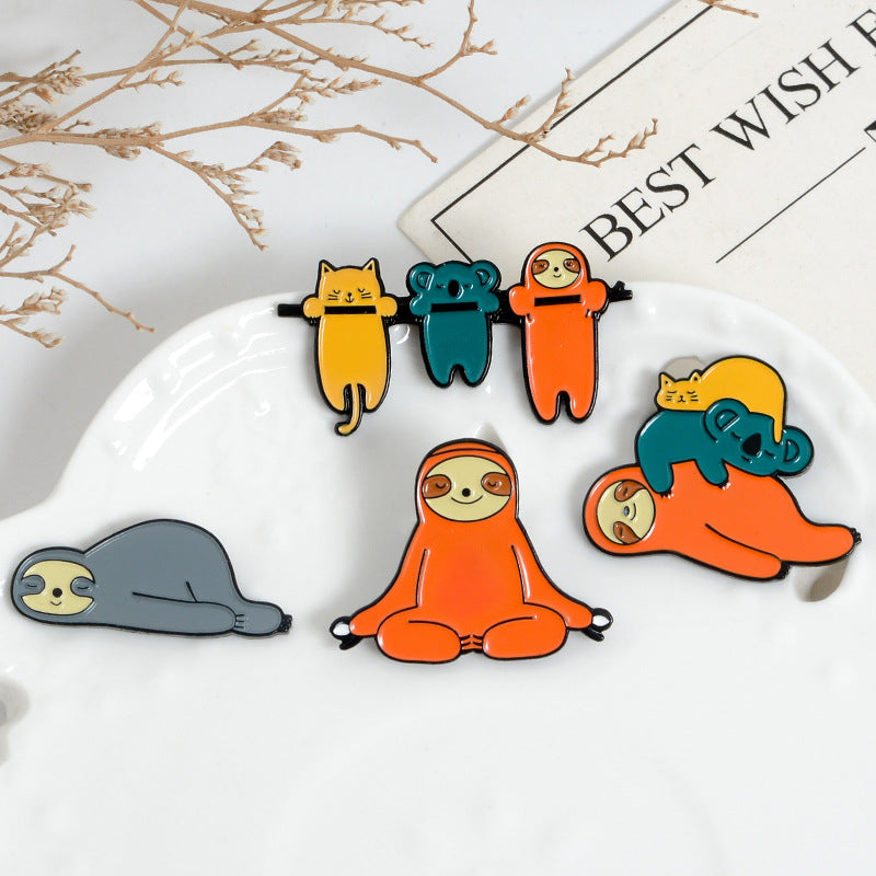 Broches unisex de aleación con diseño de animales, estilo casual y sencillo para ropa de calle